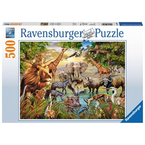 Ravensburger (14809) - "Animals at the Waterhole" - 500 pieces puzzle