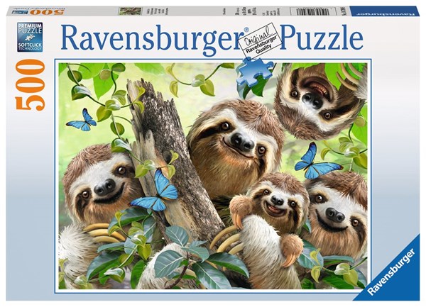 Ravensburger (14790) - "Sloth Selfie" - 500 pieces puzzle