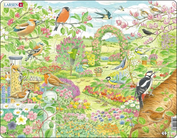 Larsen (FH37) - "Garden birds and flowers" - 60 pieces puzzle