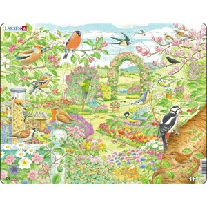 Larsen (FH37) - "Garden birds and flowers" - 60 pieces puzzle