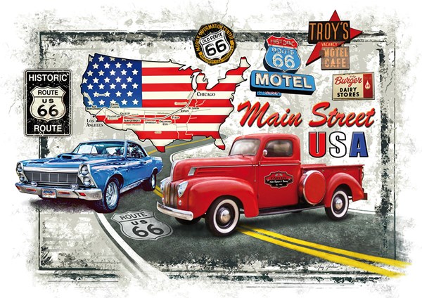 Piatnik (547348) - "Old Route 66" - 1000 pieces puzzle