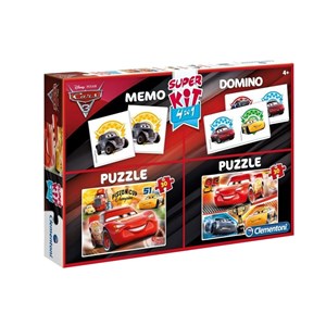 Clementoni (08215) - "Cars 3 + Memo + Domino" - 30 pieces puzzle