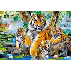 Castorland (C-104413) - "Tigers by the Stream" - 1000 pieces puzzle