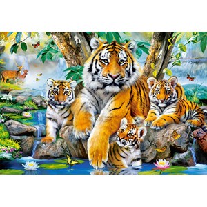Castorland (C-104413) - "Tigers by the Stream" - 1000 pieces puzzle