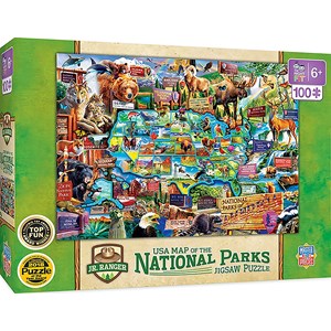 MasterPieces (11942) - "National Parks Map Right Fit" - 100 pieces puzzle