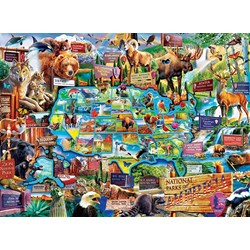 MasterPieces (11942) - "National Parks Map Right Fit" - 100 pieces puzzle