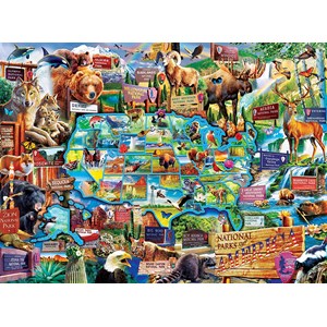 MasterPieces (11942) - "National Parks Map Right Fit" - 100 pieces puzzle