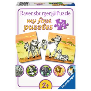 Ravensburger (06943) - "Cute Animal Families" - 2 pieces puzzle