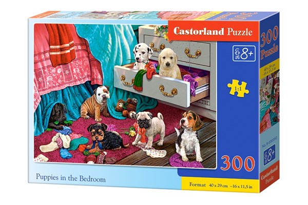Castorland (B-030392) - "Puppies in the Bedroom" - 300 pieces puzzle