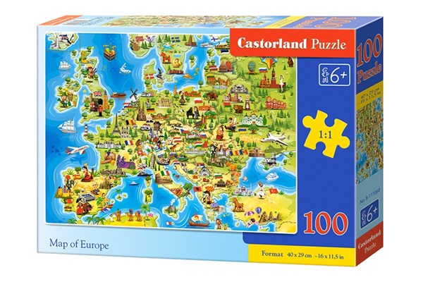 Castorland (B-111060) - "Map of Europe" - 100 pieces puzzle