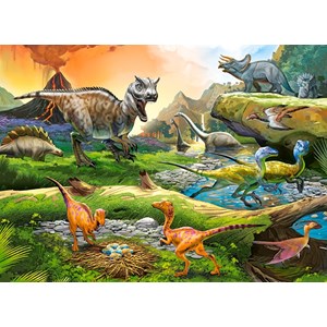 Castorland (B-111084) - "World of Dinosaurs" - 100 pieces puzzle