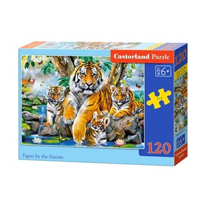 Castorland (B-13517) - "Tigers by the Stream" - 120 pieces puzzle