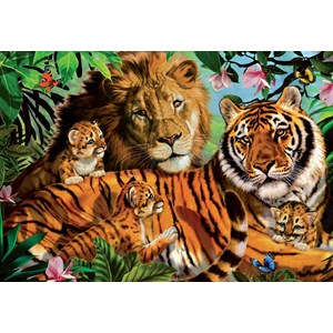 Jumbo (18338) - "Wild Cats" - 1000 pieces puzzle