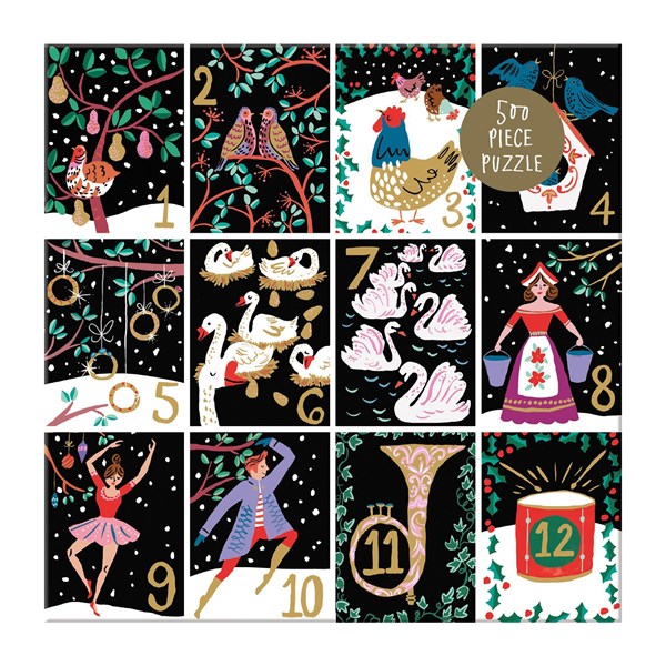 Chronicle Books / Galison (9780735356894) - "Twelve Days of Christmas" - 500 pieces puzzle