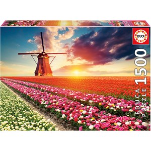 Educa (18465) - "Tulips Landscape" - 1500 pieces puzzle