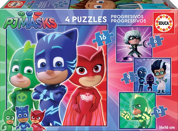 Educa (17731) - "PJ Masks" - 6 9 12 16 pieces puzzle