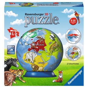 Ravensburger (11840) - "World map for children" - 72 pieces puzzle