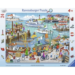 Ravensburger (06152) - "One Day at the Harbor" - 24 pieces puzzle