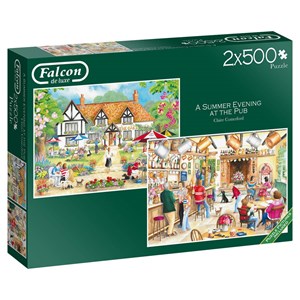 Falcon (11242) - Claire Comerford: "Summer Evening at The Pub" - 500 pieces puzzle