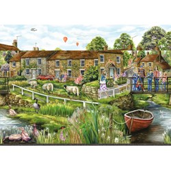 Falcon (11216) - Fiona Osbaldstone: "Village Life" - 1000 pieces puzzle