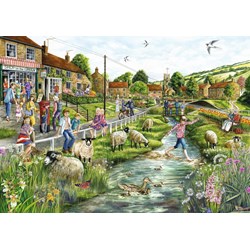 Falcon (11216) - Fiona Osbaldstone: "Village Life" - 1000 pieces puzzle