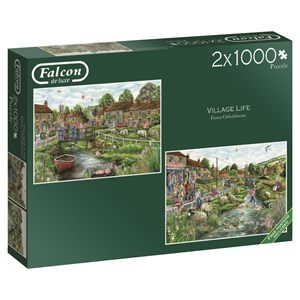 Falcon (11216) - Fiona Osbaldstone: "Village Life" - 1000 pieces puzzle