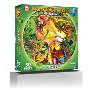 A Broader View (391) - Michael Searle: "Dinos (Kids' Round Table Puzzle)" - 50 pieces puzzle