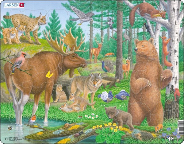 Larsen (FH36) - "Forest Animals" - 29 pieces puzzle