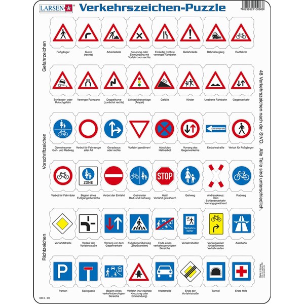 Larsen (OB3-DE) - "Traffic Sign - DE" - 48 pieces puzzle
