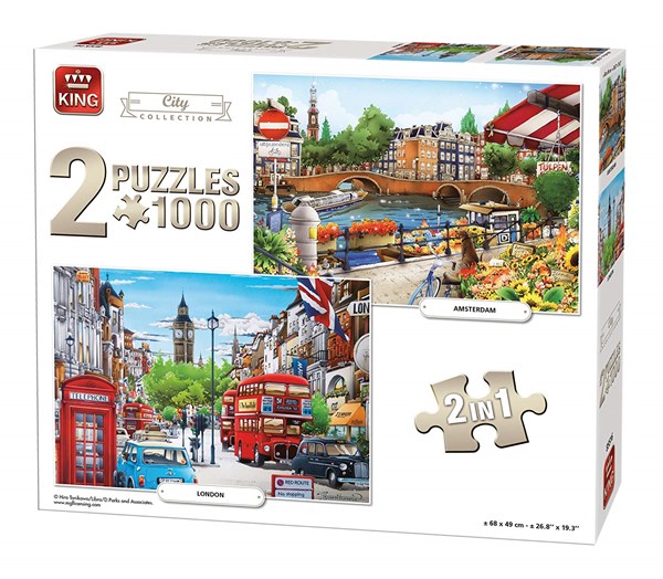 King International (85516) - "Amsterdam & London" - 1000 pieces puzzle