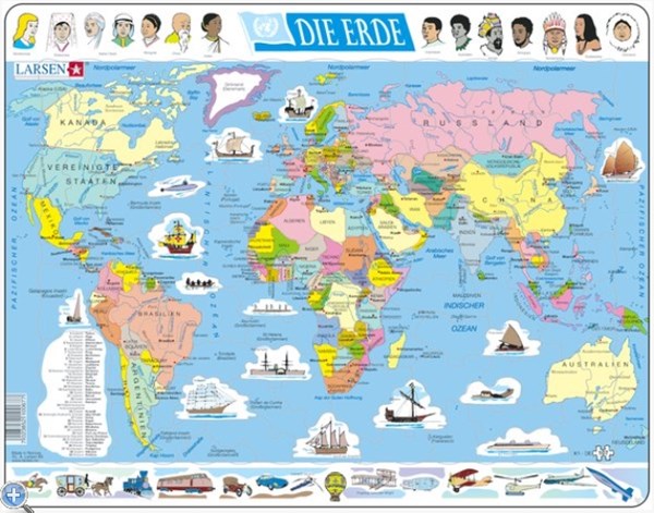 Larsen (K1-DE) - "The World Political (in German)" - 107 pieces puzzle