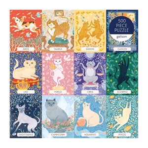 Chronicle Books / Galison (9780735357068) - "Cat Zodiac" - 500 pieces puzzle