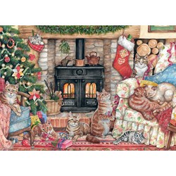 Falcon (11239) - "Christmas Cats" - 500 pieces puzzle