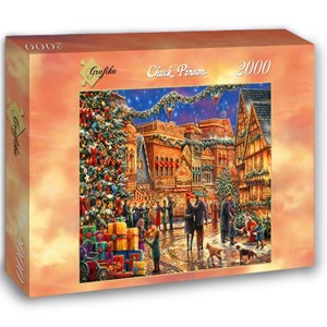 Grafika (02903) - Chuck Pinson: "Christmas at the Town Square" - 2000 pieces puzzle
