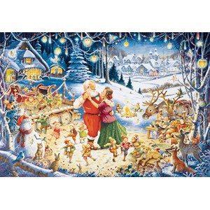 Ravensburger (19893) - "Santa's Christmas Party" - 1000 pieces puzzle