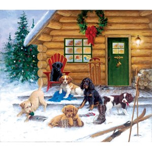 SunsOut (73410) - "Christmas at the Cabin" - 550 pieces puzzle