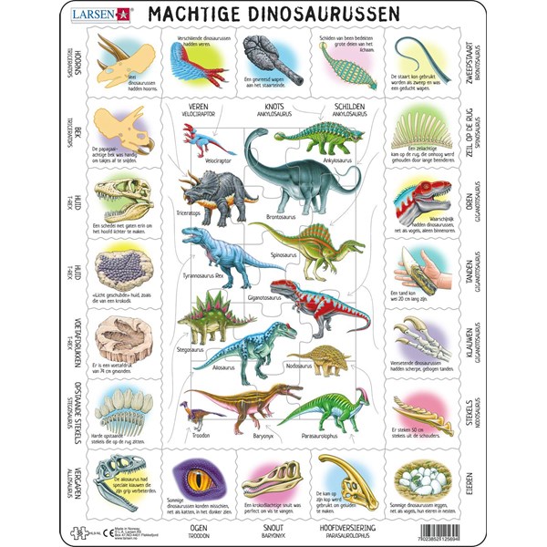 Larsen (HL9-NL) - "Fascinating Dinosaurs - NL" - 35 pieces puzzle