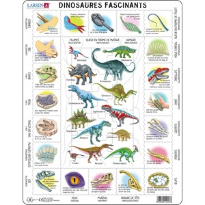Larsen (HL9-FR) - "Fascinating Dinosaurs - FR" - 35 pieces puzzle