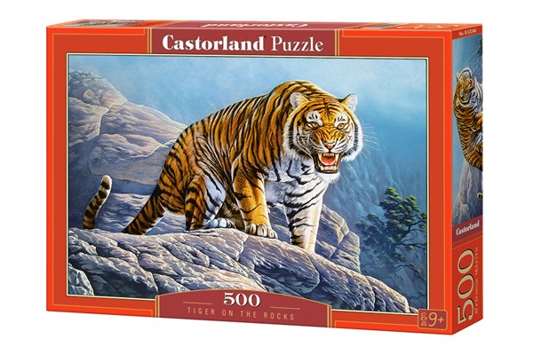Castorland (B-53346) - "Tiger on the Rocks" - 500 pieces puzzle