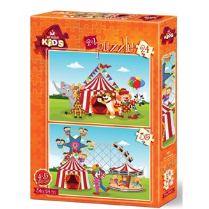 Art Puzzle (4491) - "The Circus and The Fun Fair" - 24 35 pieces puzzle