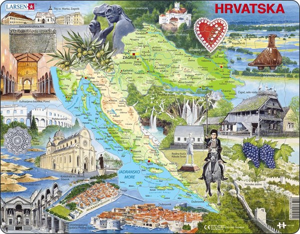 Larsen (A21-HR) - "Croatia - HR" - 65 pieces puzzle