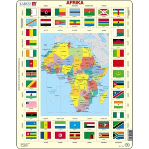 Larsen (KL3-NL) - "Map/Flag, Africa" - 70 pieces puzzle