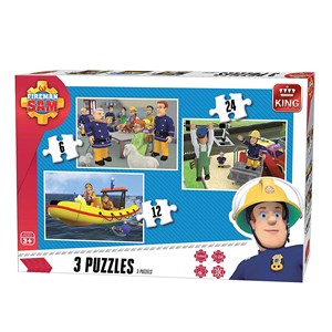 King International (05587) - "Fireman Sam" - 6 12 24 pieces puzzle