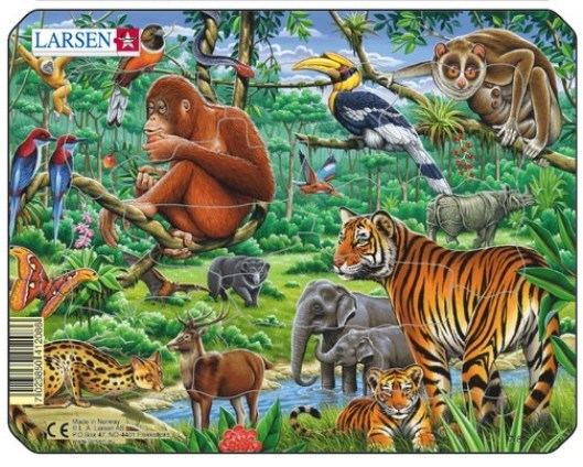 Larsen (Z8-4) - "Exotic animals" - 11 pieces puzzle