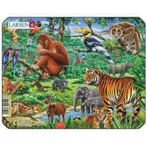 Larsen (Z8-4) - "Exotic animals" - 11 pieces puzzle