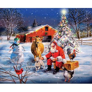 SunsOut (37996) - R.J. McDonald: "Santa at the Farm" - 300 pieces puzzle