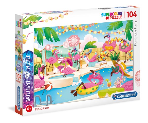 Clementoni (20151) - "Flamingos party" - 104 pieces puzzle