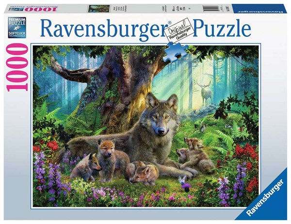 Ravensburger (15987) - "Wolves in the Forest" - 1000 pieces puzzle