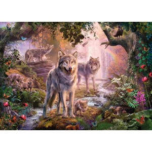 Ravensburger (15185) - "Summer Wolves" - 1000 pieces puzzle