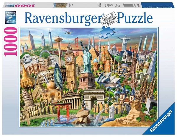 Ravensburger (19890) - "World Landmarks" - 1000 pieces puzzle